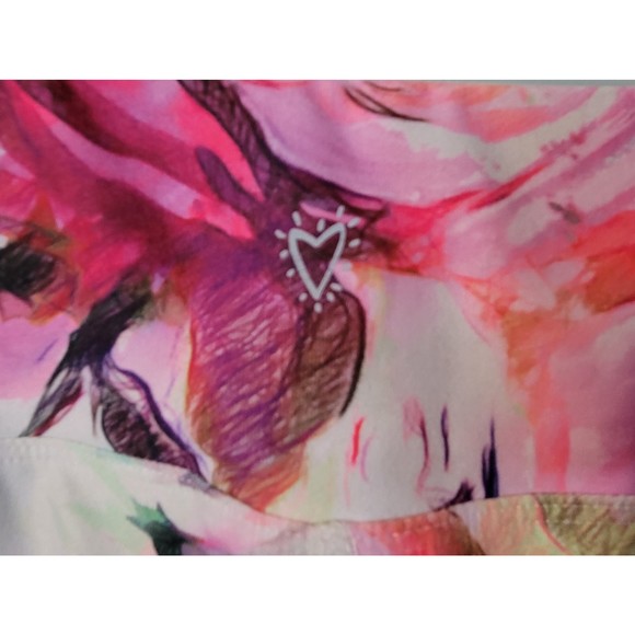 Betsey Johnson Performance Women's Pink/White Floral Leggings S - Picture 5 of 6